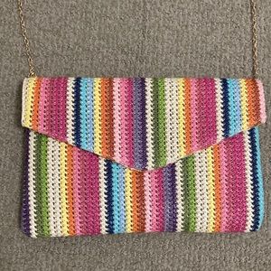 Crocheted shoulder purse/clutch. Only used once. In great condition!